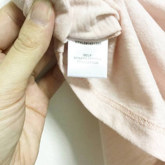 New! Current Air Pink Crew Neck Short Sleeve Chain Accent Top - Picture 3 of 8